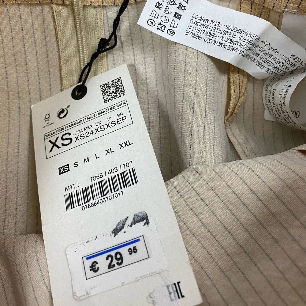 Zara Striped Wrap Tie Side Mini skirt Size XS - Picture 5 of 6